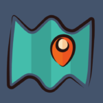 地図にピンを打ったイラスト