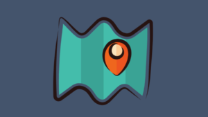 地図にピンを打ったイラスト