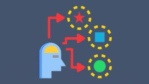 脳で情報が処理されるイラスト