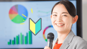 笑顔で登壇する初心者セミナー講師